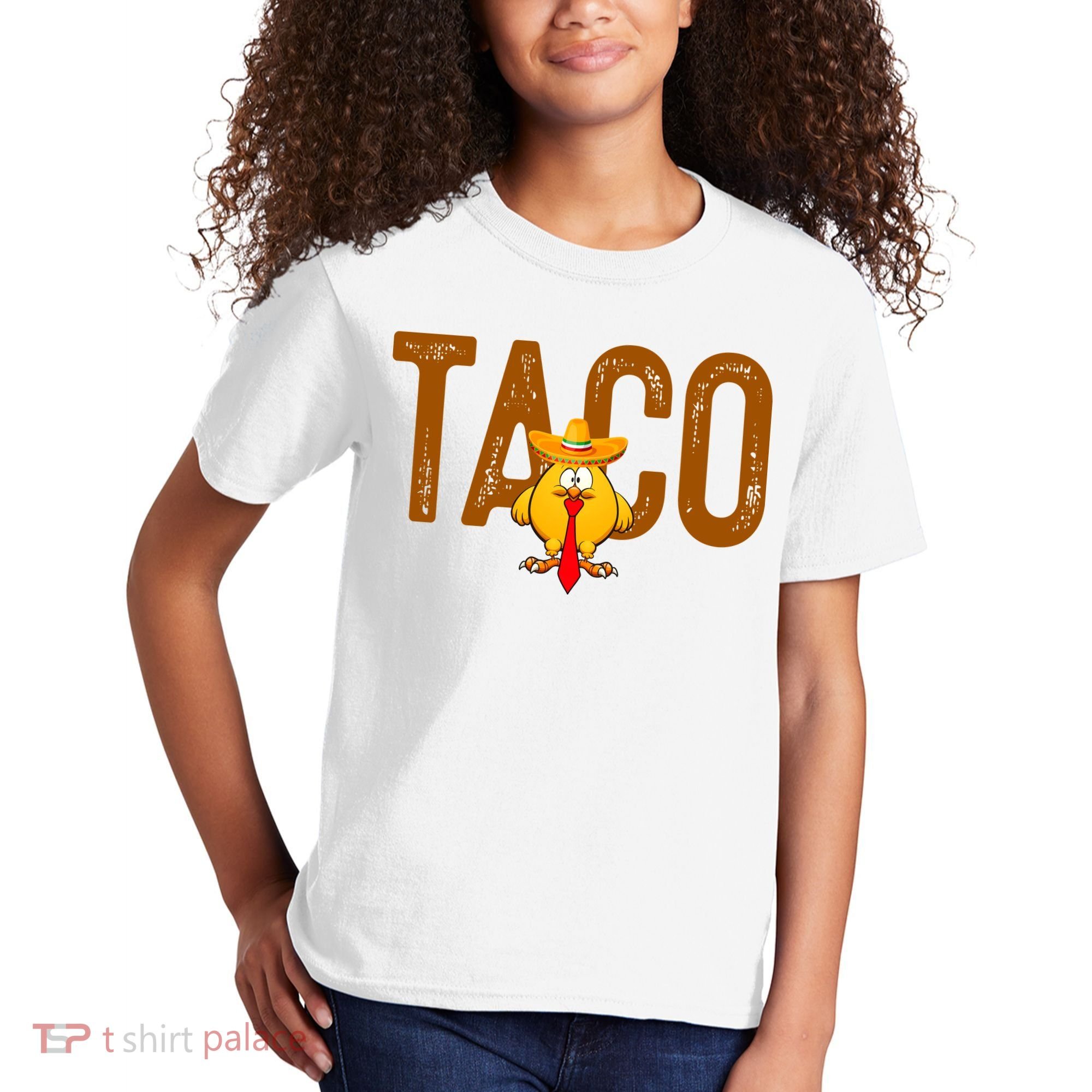 Taco Trump Always Chickens Out Funny Trendy Kids T-Shirt