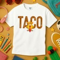 Taco Trump Always Chickens Out Funny Trendy Kids T-Shirt thumb 3