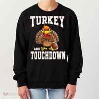 Thanksgiving Turkey And Touchdowns Retro Football Women's Sweatshirt thumb 0