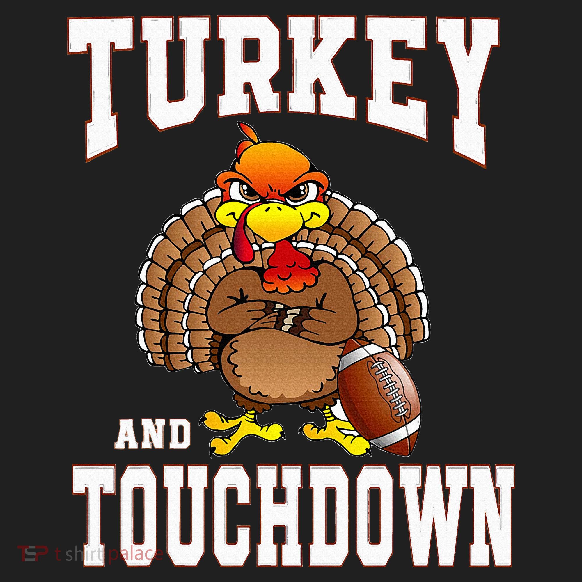 Thanksgiving Turkey And Touchdowns Retro Football Women's Sweatshirt