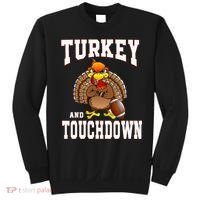 Thanksgiving Turkey And Touchdowns Retro Football Sweatshirt thumb 0