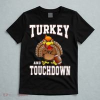 Thanksgiving Turkey And Touchdowns Retro Football T-Shirt thumb 5