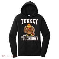 Thanksgiving Turkey And Touchdowns Retro Football Women's Hoodie thumb 0