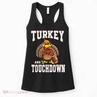 Thanksgiving Turkey And Touchdowns Retro Football Women's Tank Top thumb 0