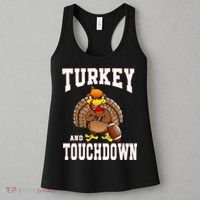 Thanksgiving Turkey And Touchdowns Retro Football Women's Tank Top thumb 3