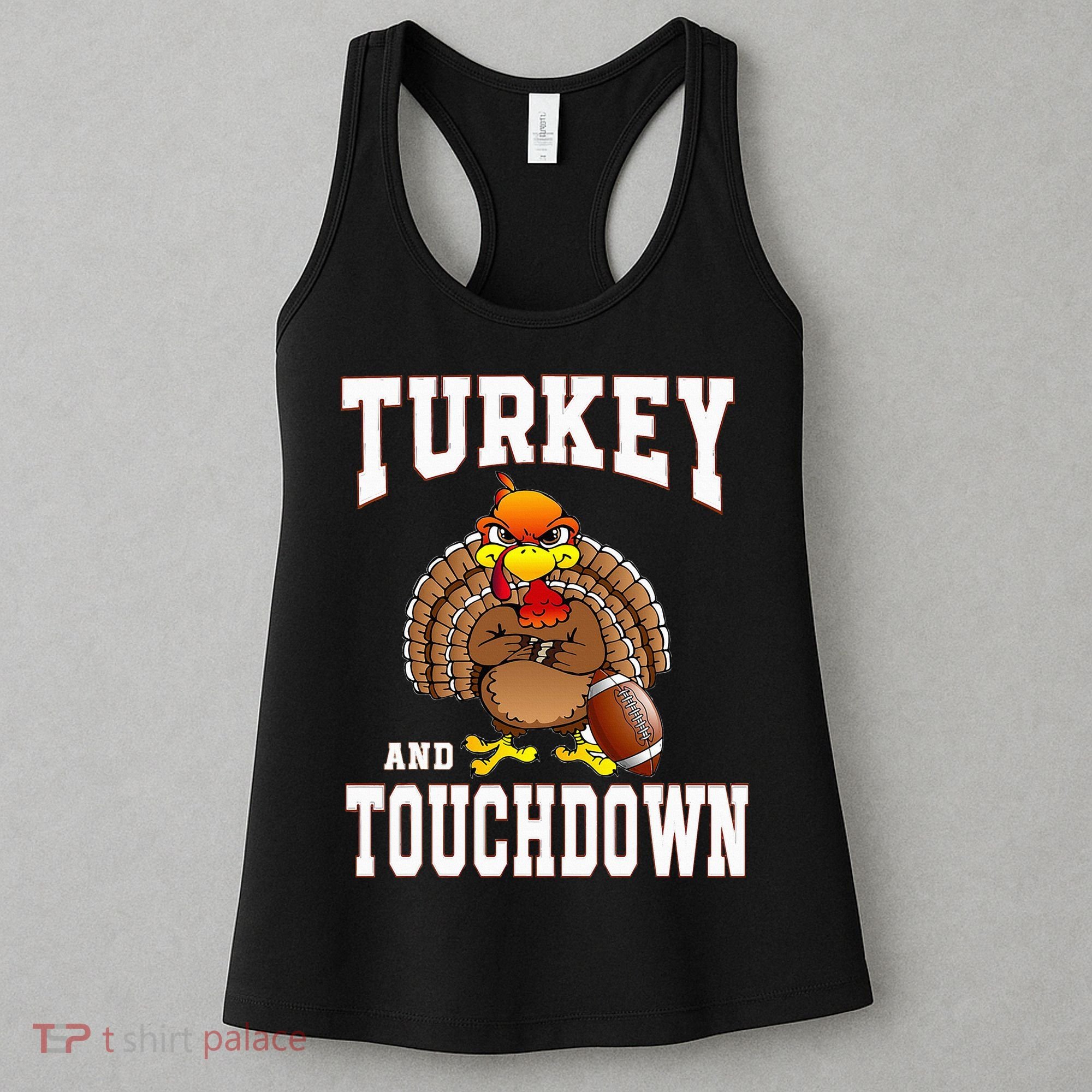 Thanksgiving Turkey And Touchdowns Retro Football Women's Tank Top