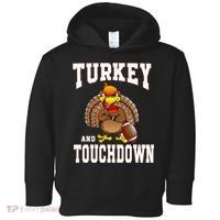 Thanksgiving Turkey And Touchdowns Retro Football Toddler Hoodie thumb 0