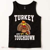 Thanksgiving Turkey And Touchdowns Retro Football Tank Top thumb 2