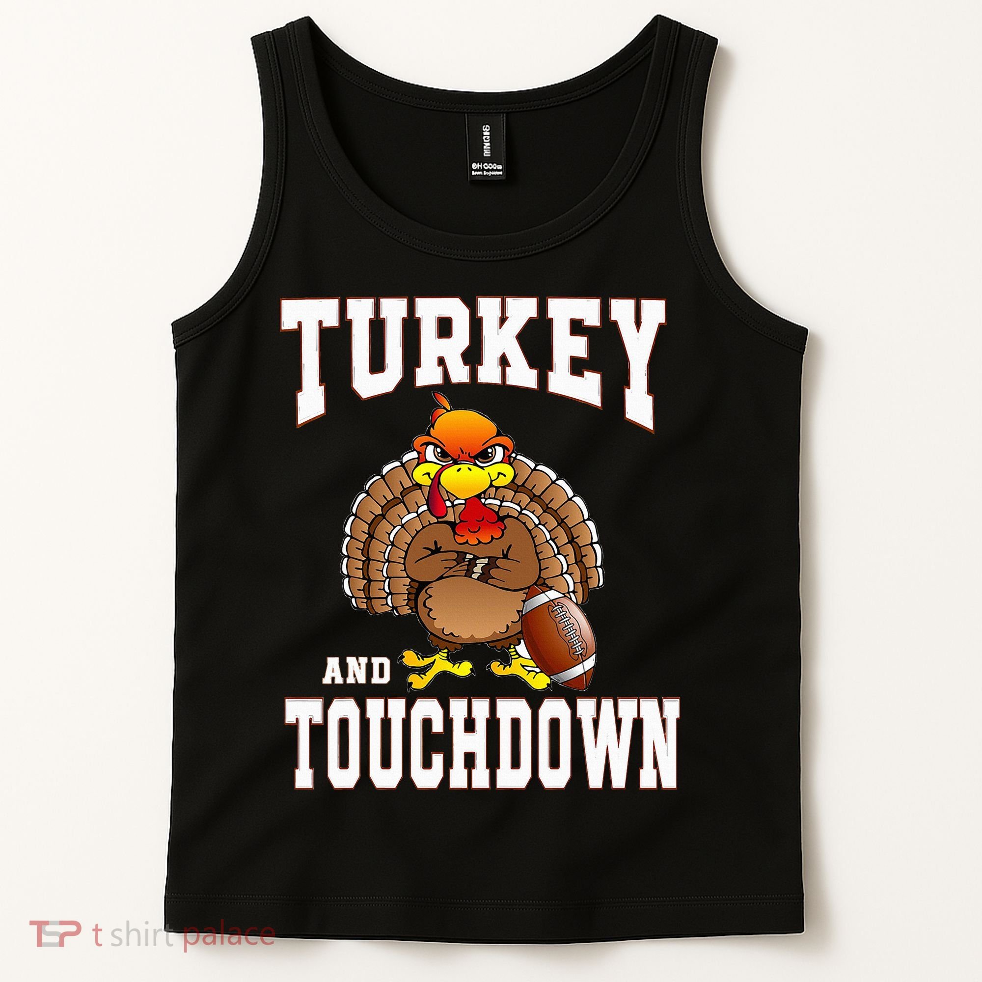 Thanksgiving Turkey And Touchdowns Retro Football Tank Top