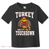 Thanksgiving Turkey And Touchdowns Retro Football Toddler T-Shirt thumb 0