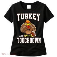 Thanksgiving Turkey And Touchdowns Retro Football Women's T-Shirt thumb 0
