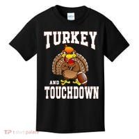 Thanksgiving Turkey And Touchdowns Retro Football Kids T-Shirt thumb 0