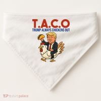 Taco Trump Always Chickens Out Riding A Chicken USA-Made Doggie Bandana thumb 0