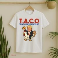 Taco Trump Always Chickens Out Riding A Chicken T-Shirt thumb 2