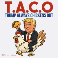 Taco Trump Always Chickens Out Riding A Chicken Women's Hoodie thumb 2