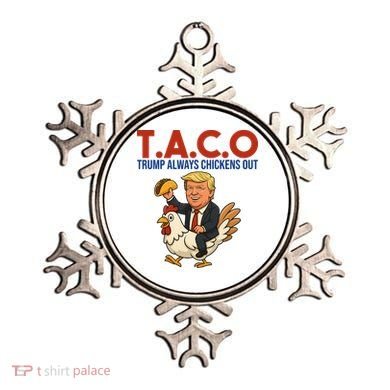 Taco Trump Always Chickens Out Riding A Chicken Ornament