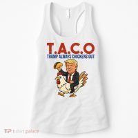 Taco Trump Always Chickens Out Riding A Chicken Women's Tank Top thumb 0