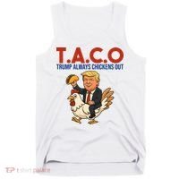 Taco Trump Always Chickens Out Riding A Chicken Tank Top thumb 0