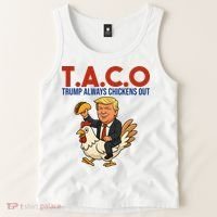 Taco Trump Always Chickens Out Riding A Chicken Tank Top thumb 2
