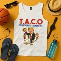 Taco Trump Always Chickens Out Riding A Chicken Tank Top thumb 4