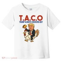 Taco Trump Always Chickens Out Riding A Chicken Toddler T-Shirt thumb 0