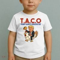 Taco Trump Always Chickens Out Riding A Chicken Toddler T-Shirt thumb 2