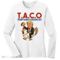 Taco Trump Always Chickens Out Riding A Chicken Women's Long Sleeve Shirt thumb 0