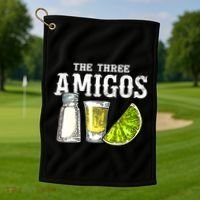 The Three Amigos Lime Salt Tequila Funny Cinco De Mayo Gifts Golf Towel thumb 1