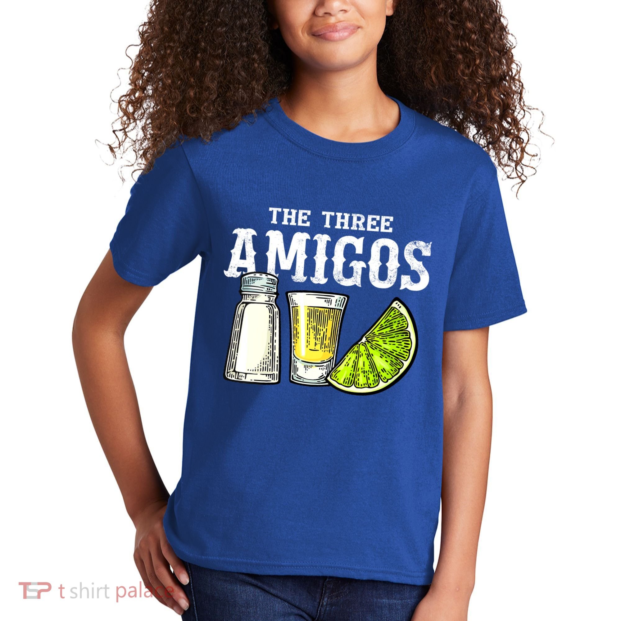 The Three Amigos Lime Salt Tequila Funny Cinco De Mayo Gifts Kids T-Shirt