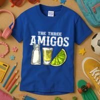 The Three Amigos Lime Salt Tequila Funny Cinco De Mayo Gifts Kids T-Shirt thumb 3