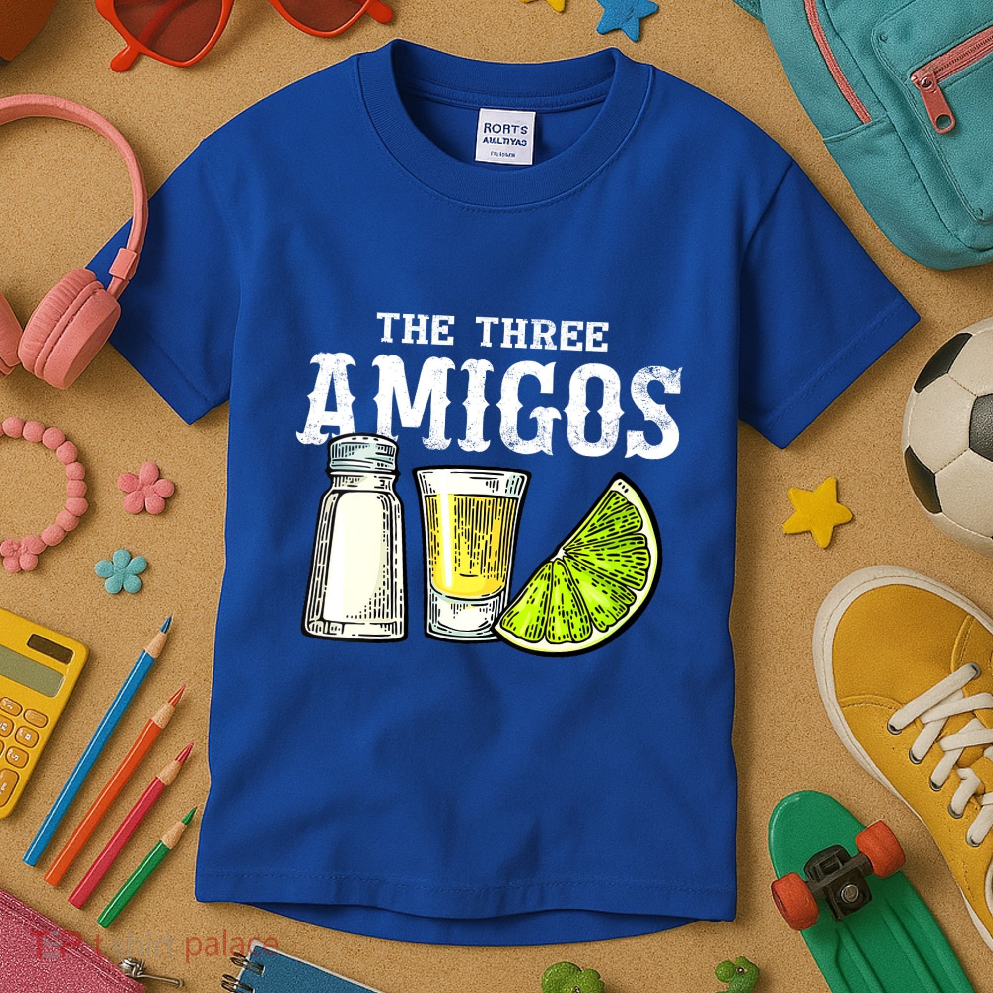 The Three Amigos Lime Salt Tequila Funny Cinco De Mayo Gifts Kids T-Shirt