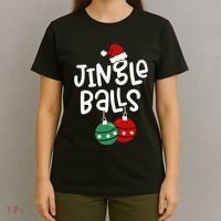 Tinsel Tits Jingle Balls Funny Matching Christmas Couple Chestnuts T-Shirt thumb 4