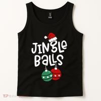 Tinsel Tits Jingle Balls Funny Matching Christmas Couple Chestnuts Tank Top thumb 2