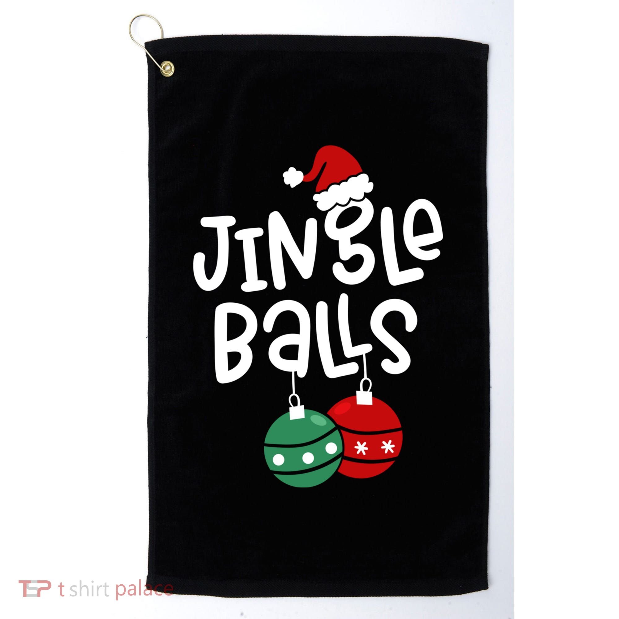 Tinsel Tits Jingle Balls Funny Matching Christmas Couple Chestnuts Golf Towel