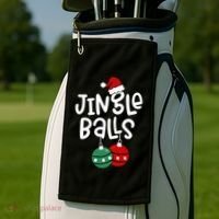 Tinsel Tits Jingle Balls Funny Matching Christmas Couple Chestnuts Golf Towel thumb 2