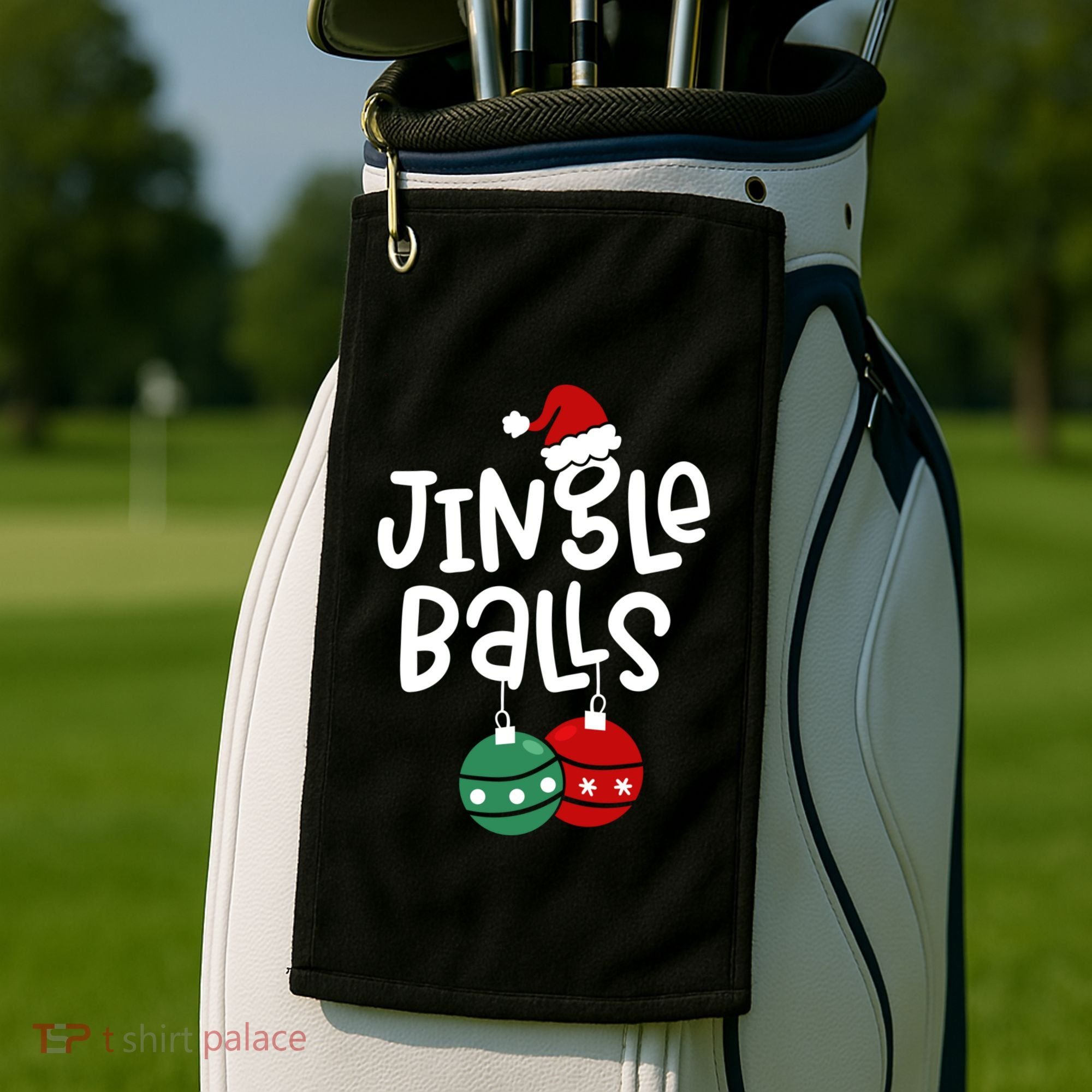 Tinsel Tits Jingle Balls Funny Matching Christmas Couple Chestnuts Golf Towel