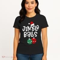 Tinsel Tits Jingle Balls Funny Matching Christmas Couple Chestnuts Women's T-Shirt thumb 4