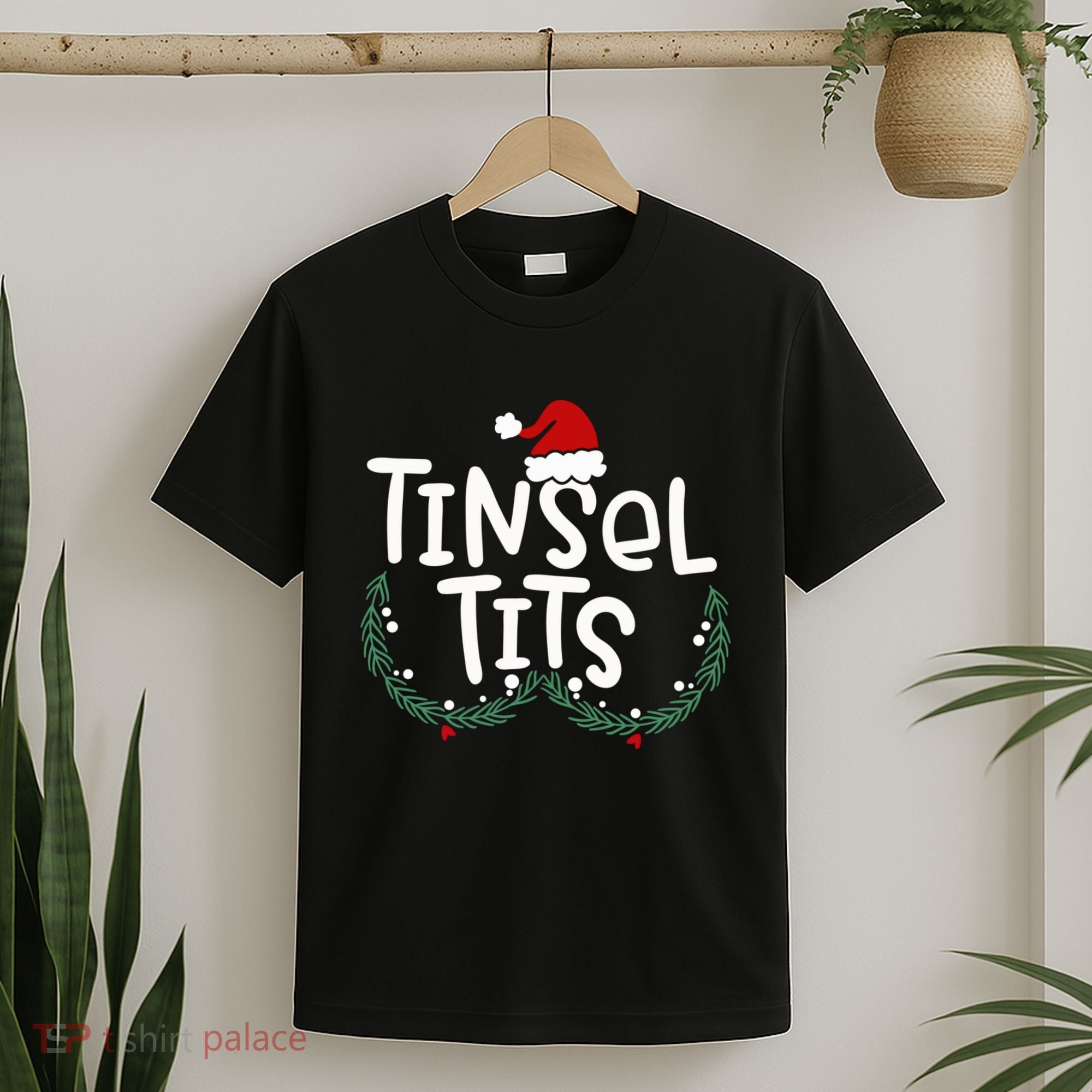 Tinsel Tits Jingle Balls Funny Matching Christmas Couple Chestnuts T-Shirt
