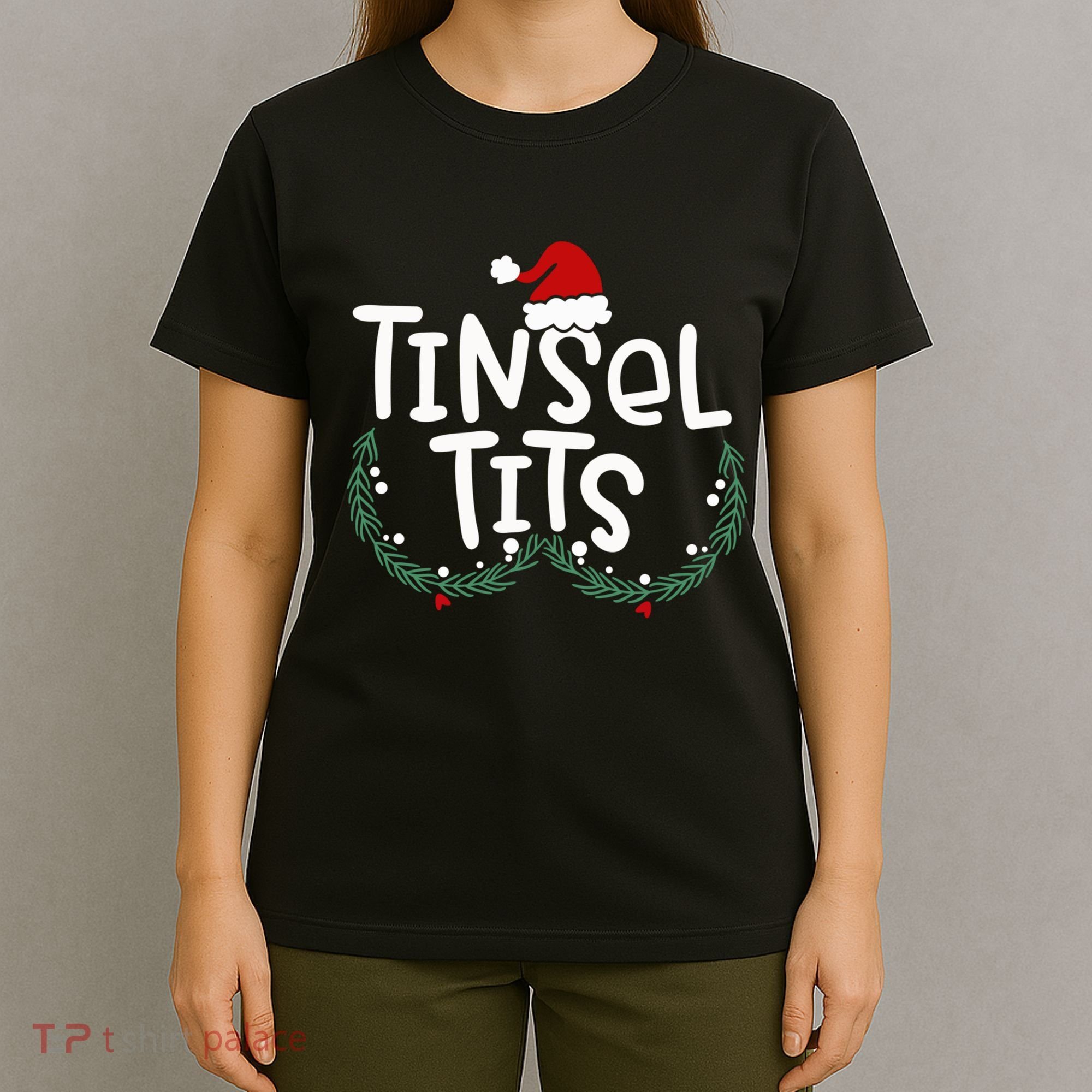 Tinsel Tits Jingle Balls Funny Matching Christmas Couple Chestnuts T-Shirt