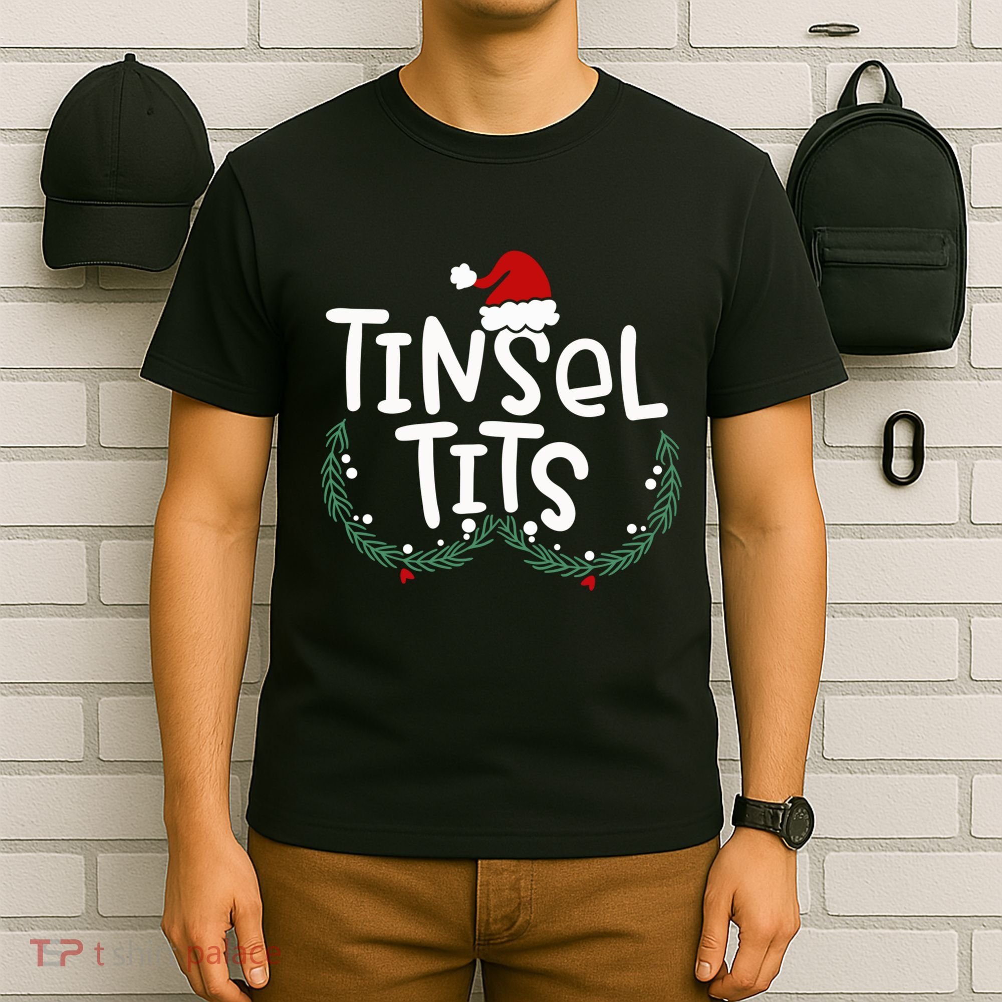 Tinsel Tits Jingle Balls Funny Matching Christmas Couple Chestnuts T-Shirt