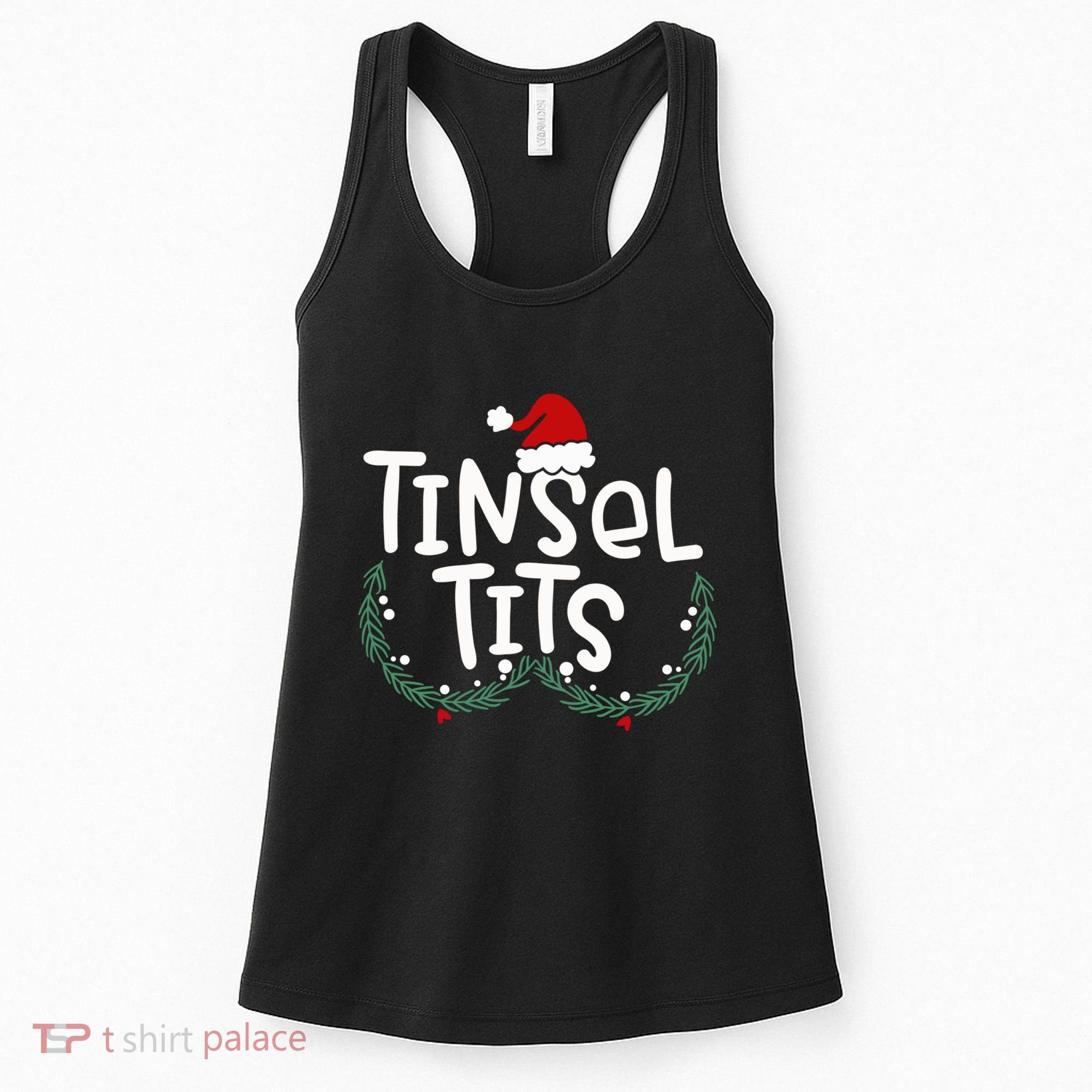 Tinsel Tits Jingle Balls Funny Matching Christmas Couple Chestnuts Women's Tank Top