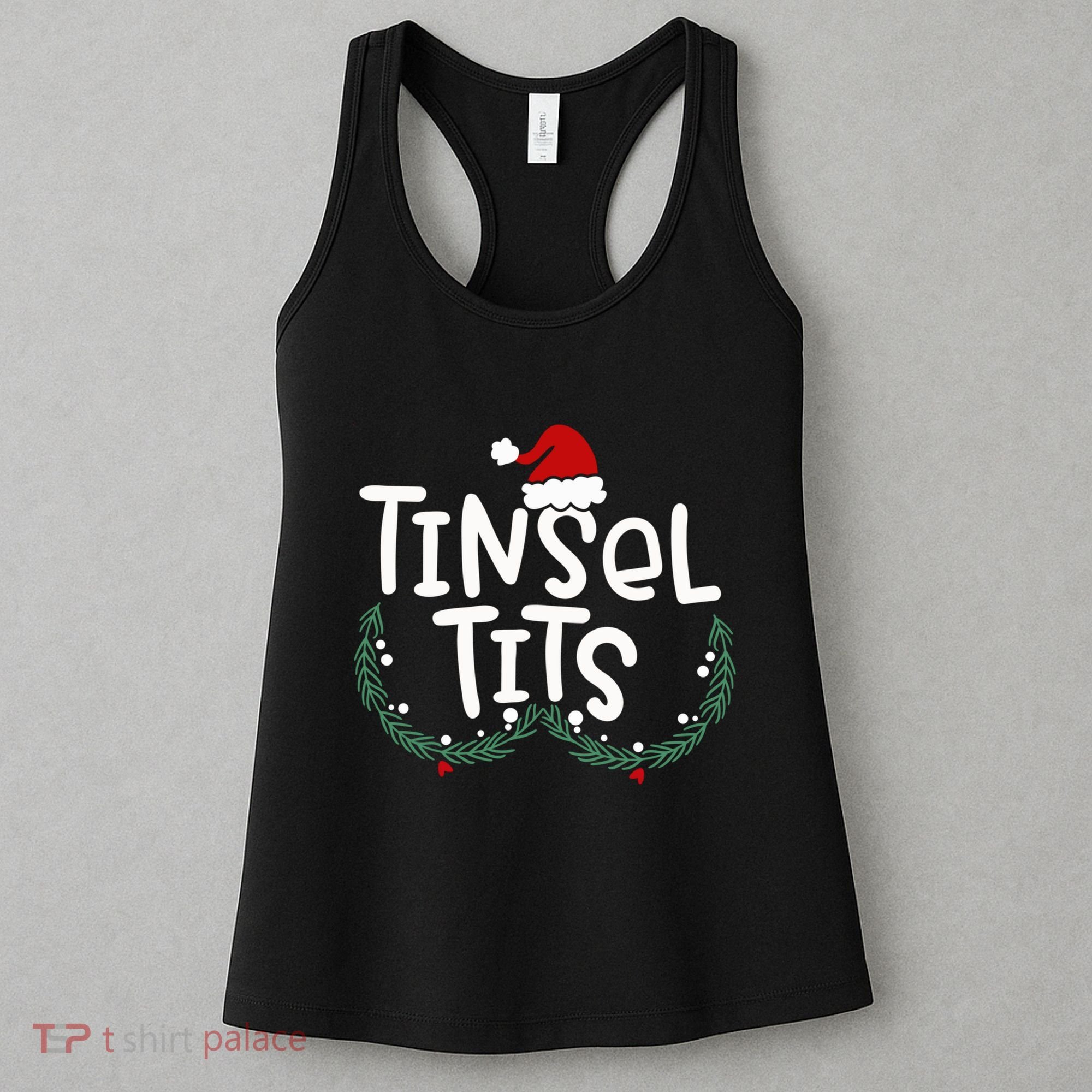 Tinsel Tits Jingle Balls Funny Matching Christmas Couple Chestnuts Women's Tank Top