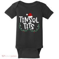 Tinsel Tits Jingle Balls Funny Matching Christmas Couple Chestnuts Baby Bodysuit thumb 0