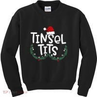 Tinsel Tits Jingle Balls Funny Matching Christmas Couple Chestnuts Kids Sweatshirt thumb 0