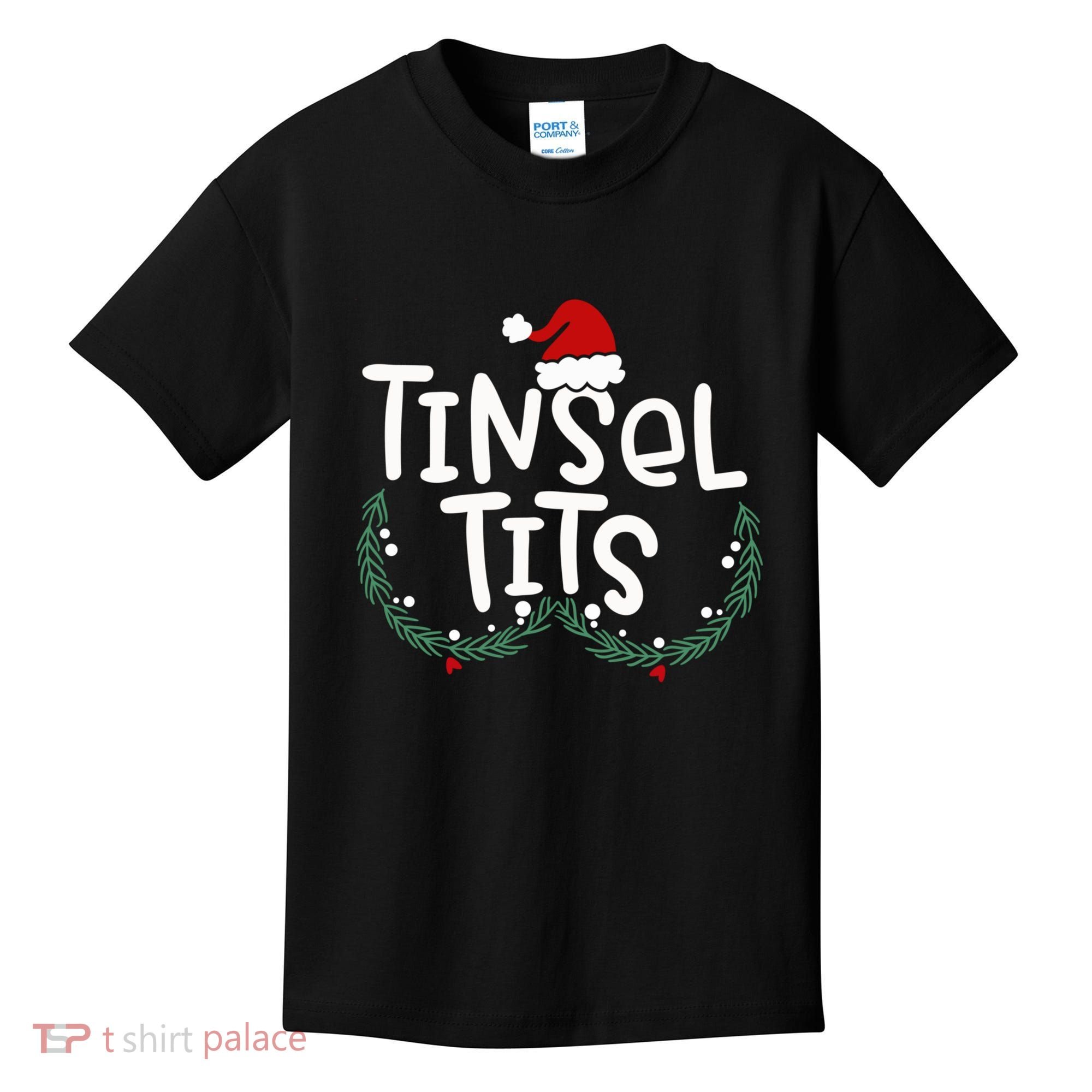Tinsel Tits Jingle Balls Funny Matching Christmas Couple Chestnuts Kids T-Shirt