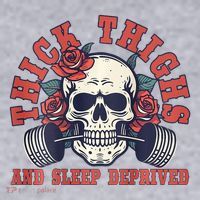 Thick Thighs And Sleep Deprived On Back Women's Sweatshirt thumb 2