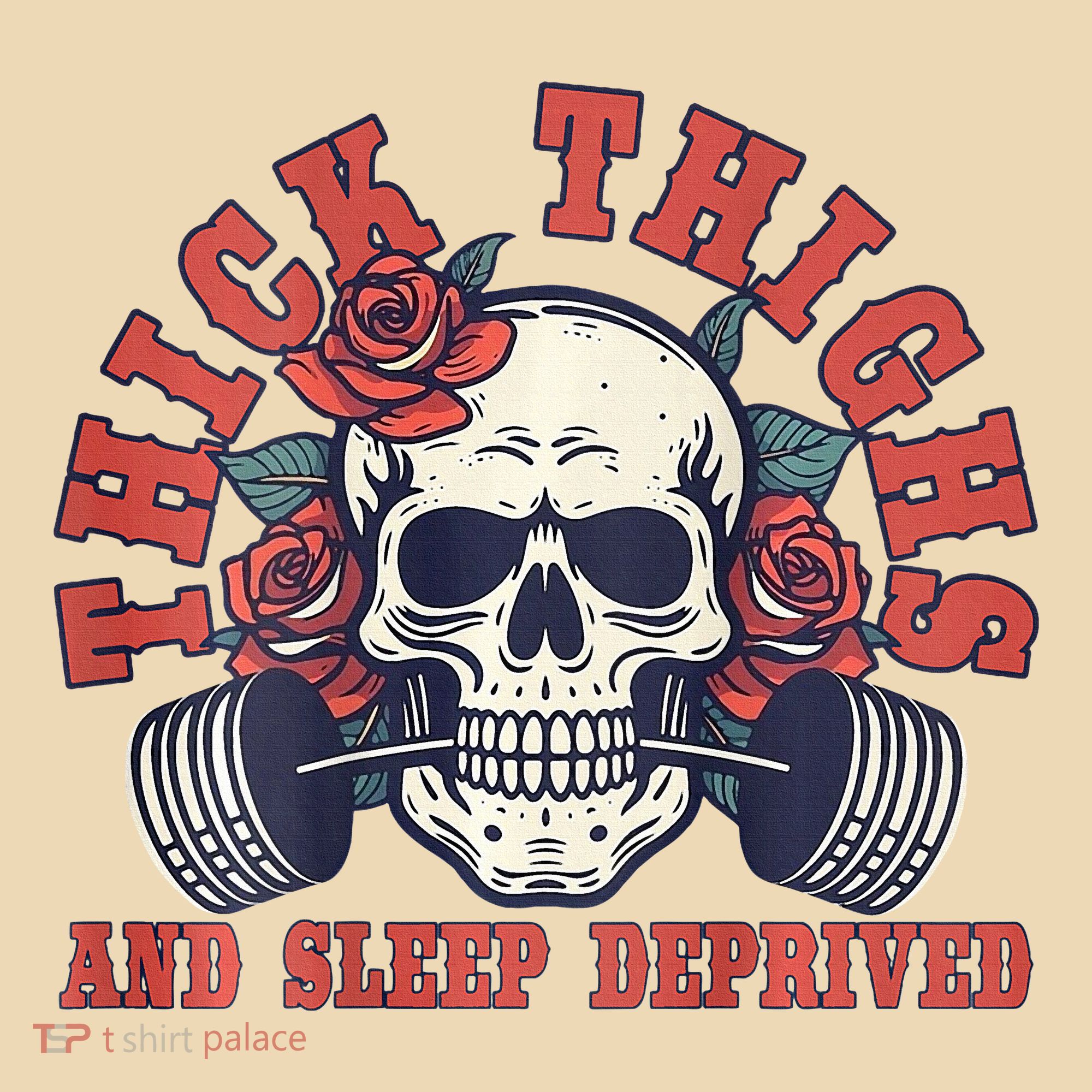 Thick Thighs And Sleep Deprived On Back Tote Bag