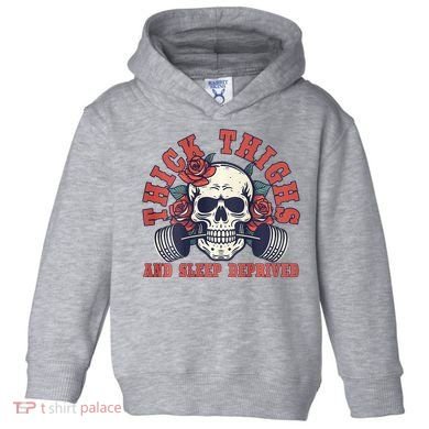 Thick Thighs And Sleep Deprived On Back Toddler Hoodie