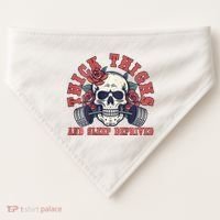 Thick Thighs And Sleep Deprived On Back USA-Made Doggie Bandana thumb 0