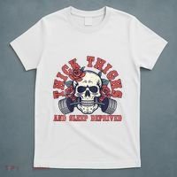 Thick Thighs And Sleep Deprived On Back T-Shirt thumb 5